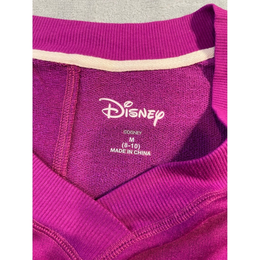 Disney Girls Disney Squad Pullover Sweatshirt M 8-10 Magenta Graphic Fleece - Picture 2 of 7